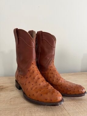 Tecovas Ostrich Cowboy Boots- Men’s size 8